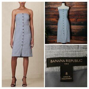Banana Republic Dress Size 8 Strapless Blue Gray